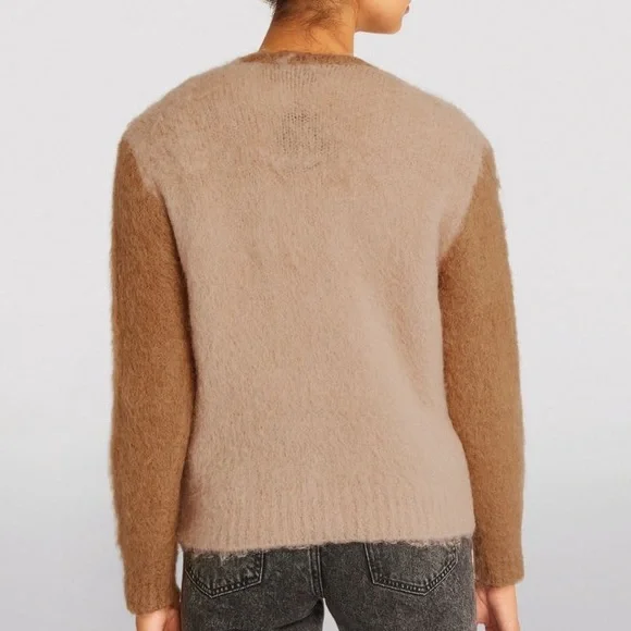 ❤️❤️❤️ MAJE Brushed Mohair-Blend Button-Up Brown Cardigan, size S❤️❤️❤️ - Picture 7 of 10